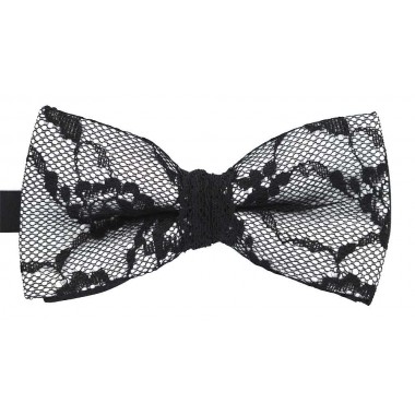 Papion, dantela neagra cu fundal alb 